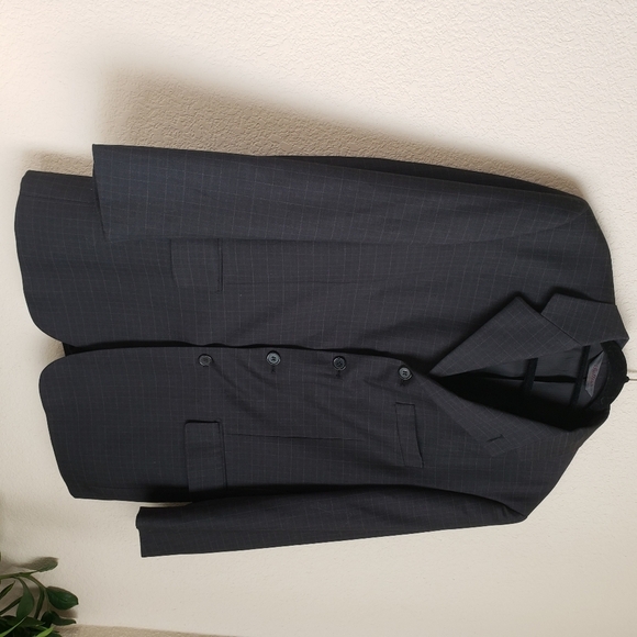mens PALLINI black 4 button windowpane suit‎ sz 40R - Picture 3 of 13